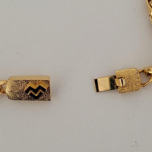 Vintage Mario Valentino Gold Plated Chain Necklace 15 Inch Thick Chocker - Picture 3 of 7